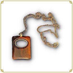 Authentic Trifari Modernist Tortoiseshell Lucite Necklace
